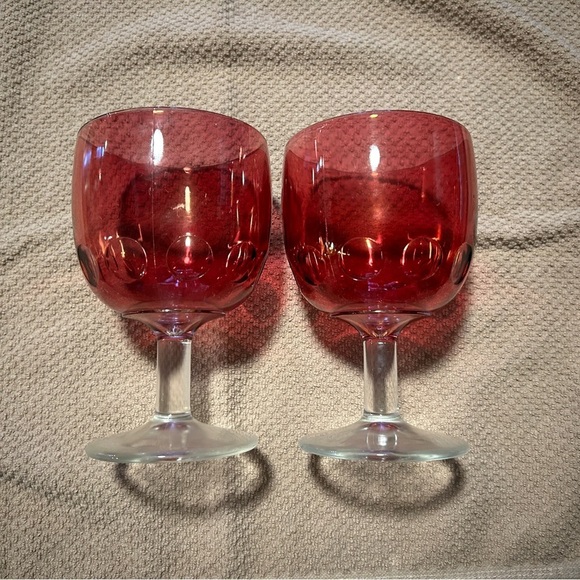 Other - Bartlett Collins Cranberry Ruby Red Goblets set of 2